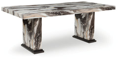 Leasing Furniture - Ashley Furniture - Jeshina Dining Table - Dining Table / Dark Brown/Beige - PCD581D4