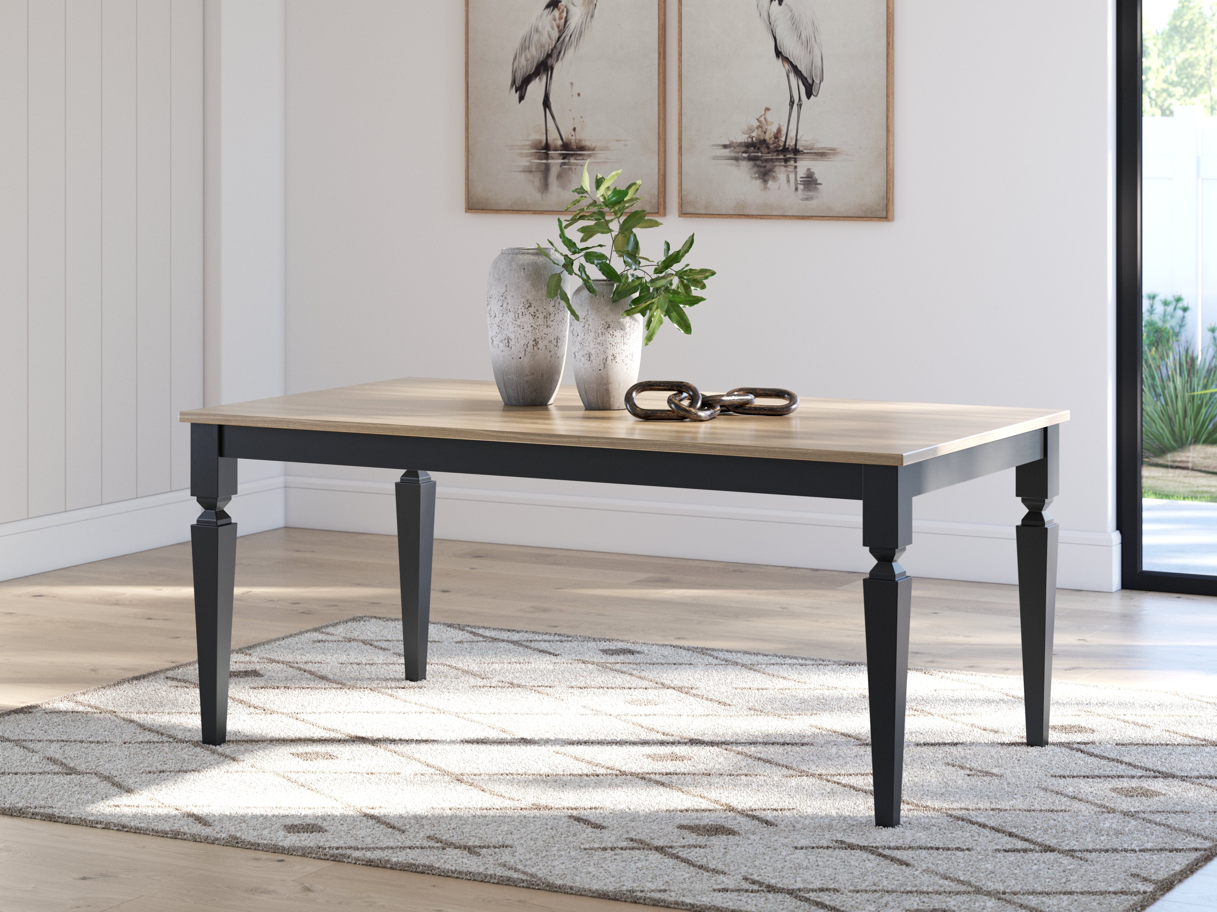 Leasing Furniture - Ashley Furniture - Brenkerton Dining Table - Rectangular Dining Room Table / Grayish Brown/Black - PCD591-25