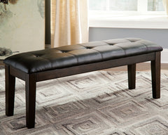 Leasing Furniture - Ashley Furniture - Haddigan Dining Bench - Large UPH Dining Room Bench / Dark Brown / 50"W x 16"D x 19"H - D596-00