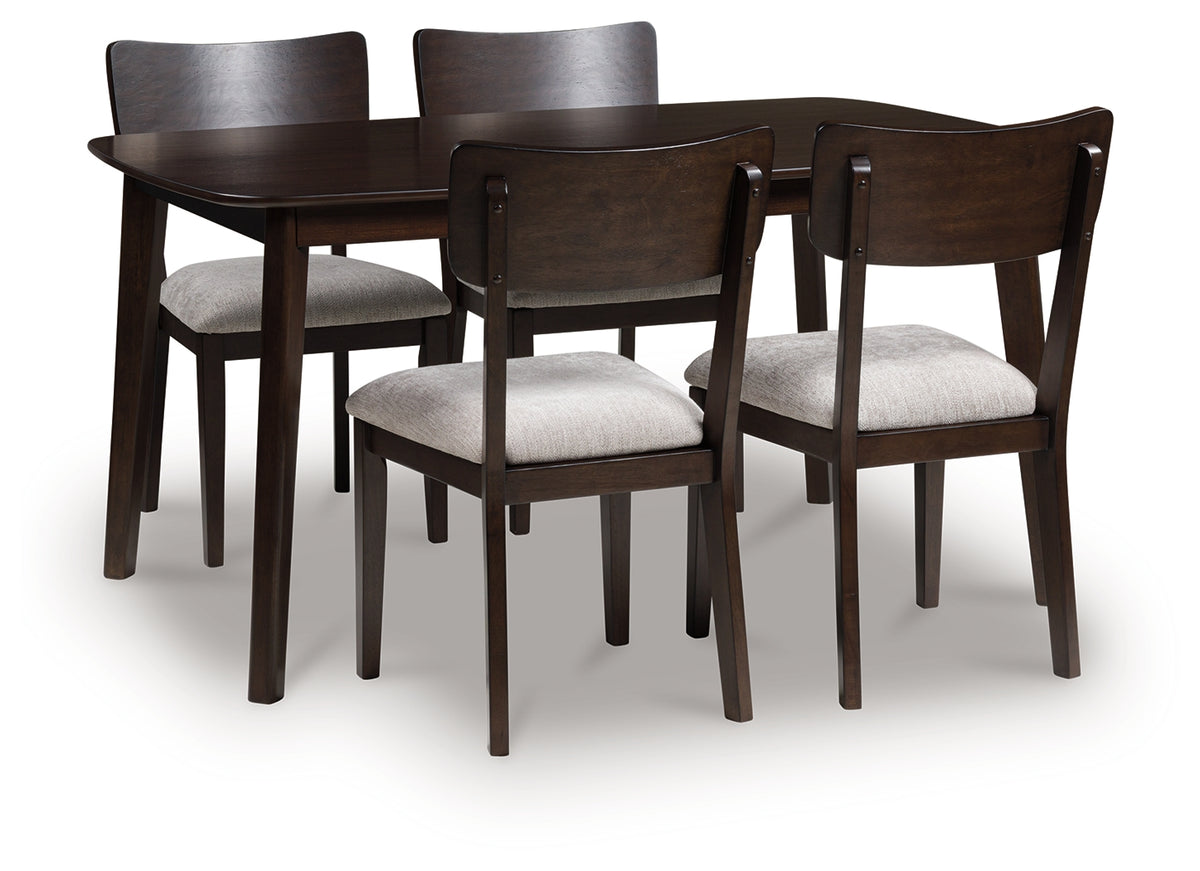 Leasing Furniture - Ashley Furniture - Mallenette Dining Table and 4 Chairs (Set of 5) - Dining Room Table Set (5/CN) / Merlot - PCD607-225