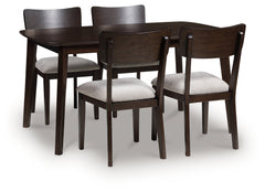 Leasing Furniture - Ashley Furniture - Mallenette Dining Table and 4 Chairs (Set of 5) - Dining Room Table Set (5/CN) / Merlot - PCD607-225