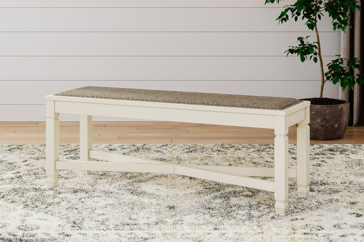 Leasing Furniture - Ashley Furniture - Bolanburg Dining Bench - Large UPH Dining Room Bench / Two-tone / 50"W x 15"D x 20"H - D647-00