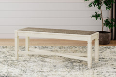Leasing Furniture - Ashley Furniture - Bolanburg Dining Bench - Large UPH Dining Room Bench / Two-tone / 50"W x 15"D x 20"H - D647-00