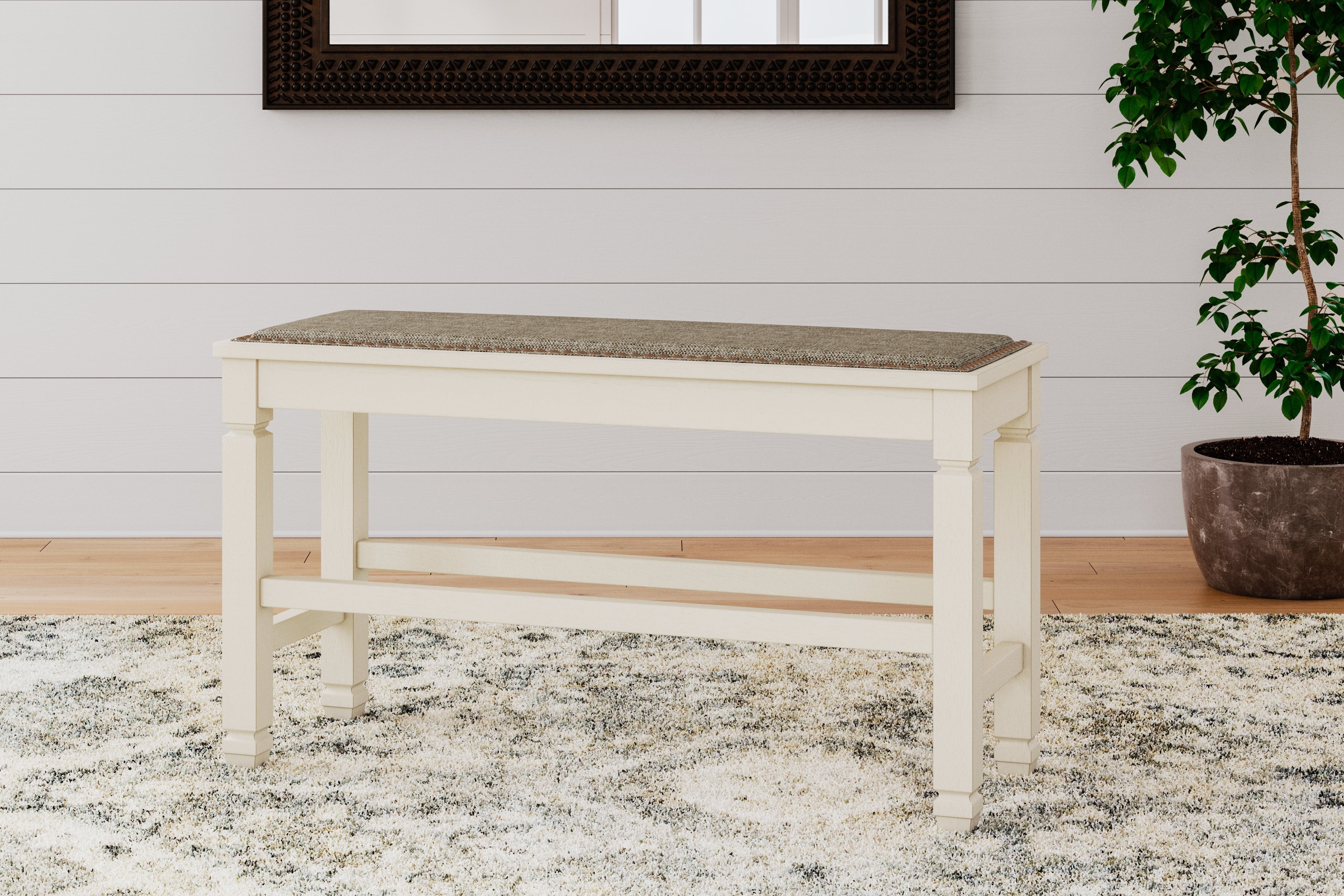 Leasing Furniture - Ashley Furniture - Bolanburg Dining Room - DBL Counter UPH Bench (1/CN) / Two-tone - D647-09