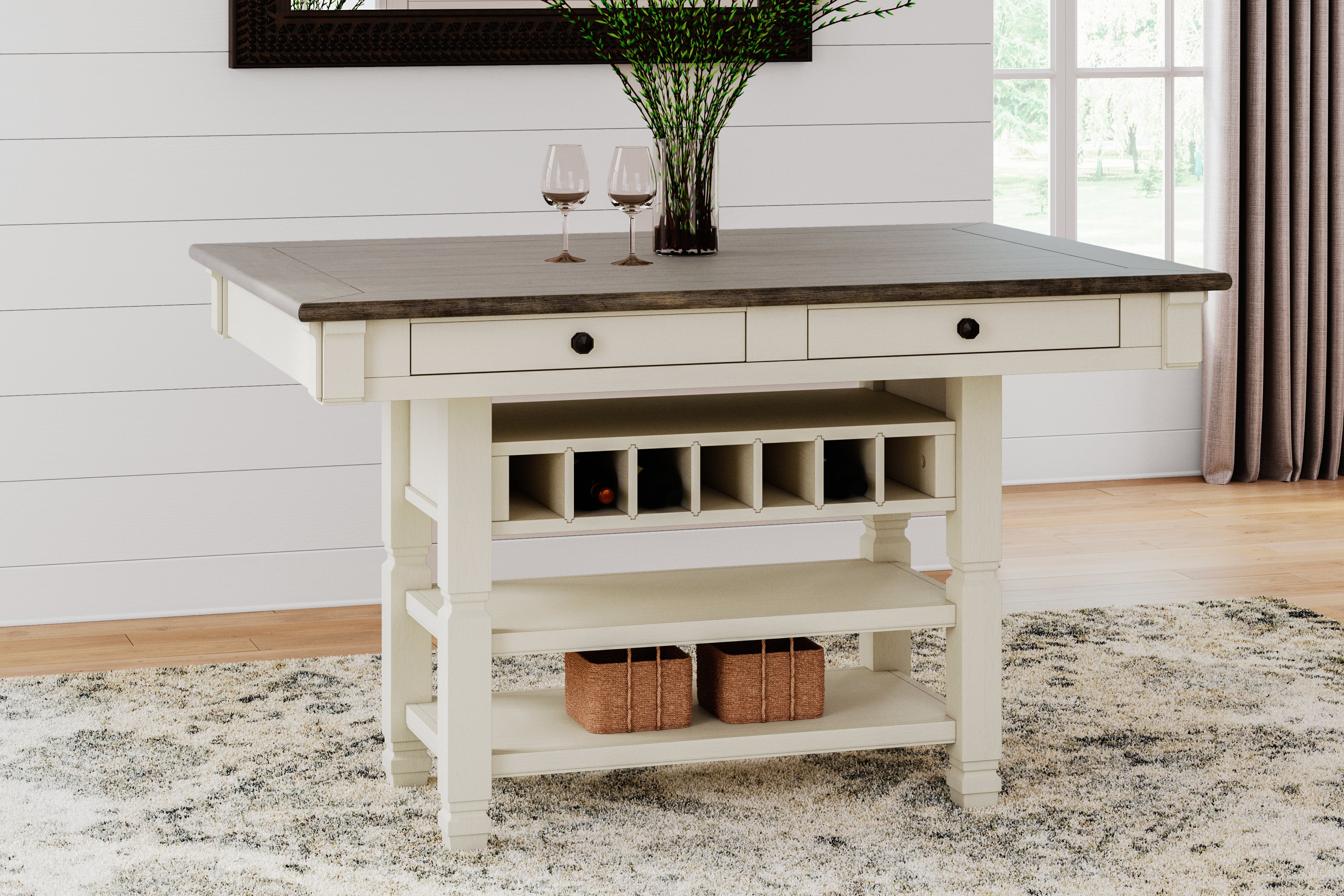 Leasing Furniture - Ashley Furniture - Bolanburg Dining Room - RECT Dining Room Counter Table / Two-tone - D647-32