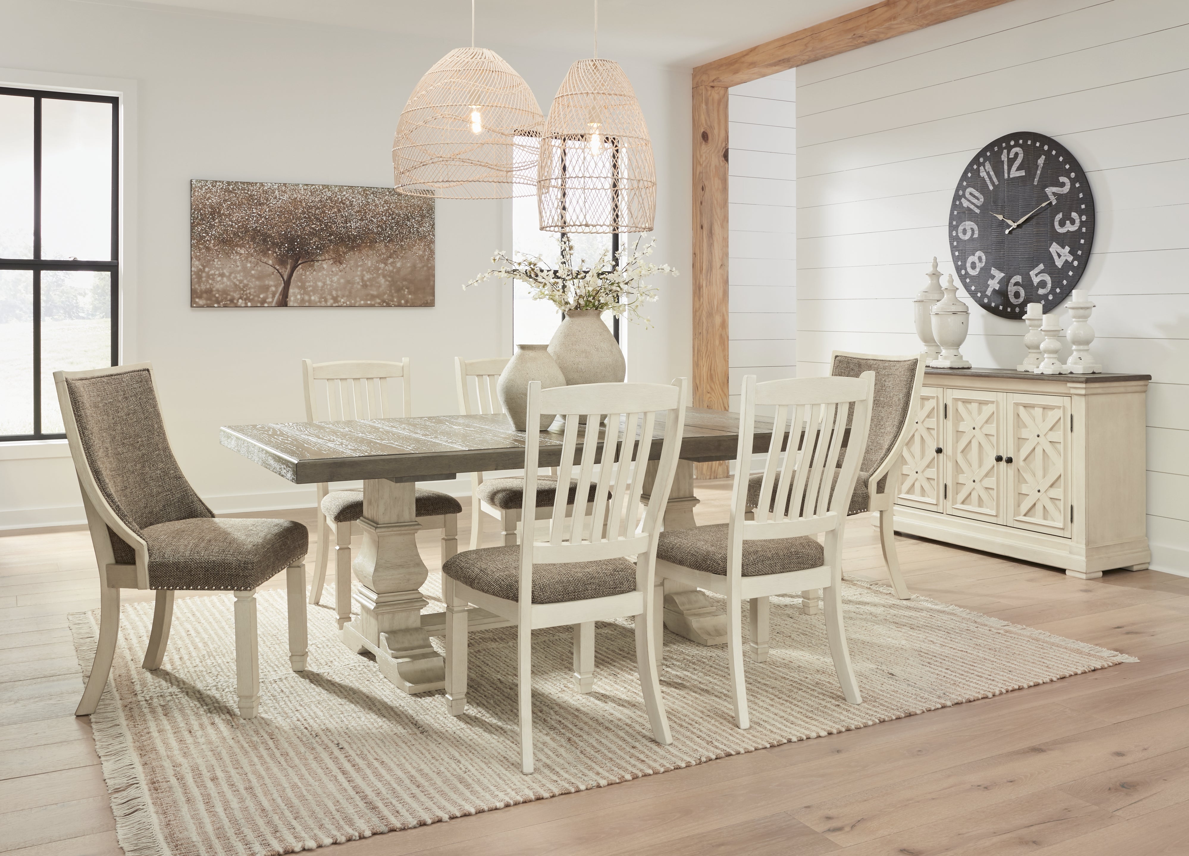 Leasing Furniture - Ashley Furniture - Bolanburg Dining Room - Extension Dining Table / Antique White - D647D17