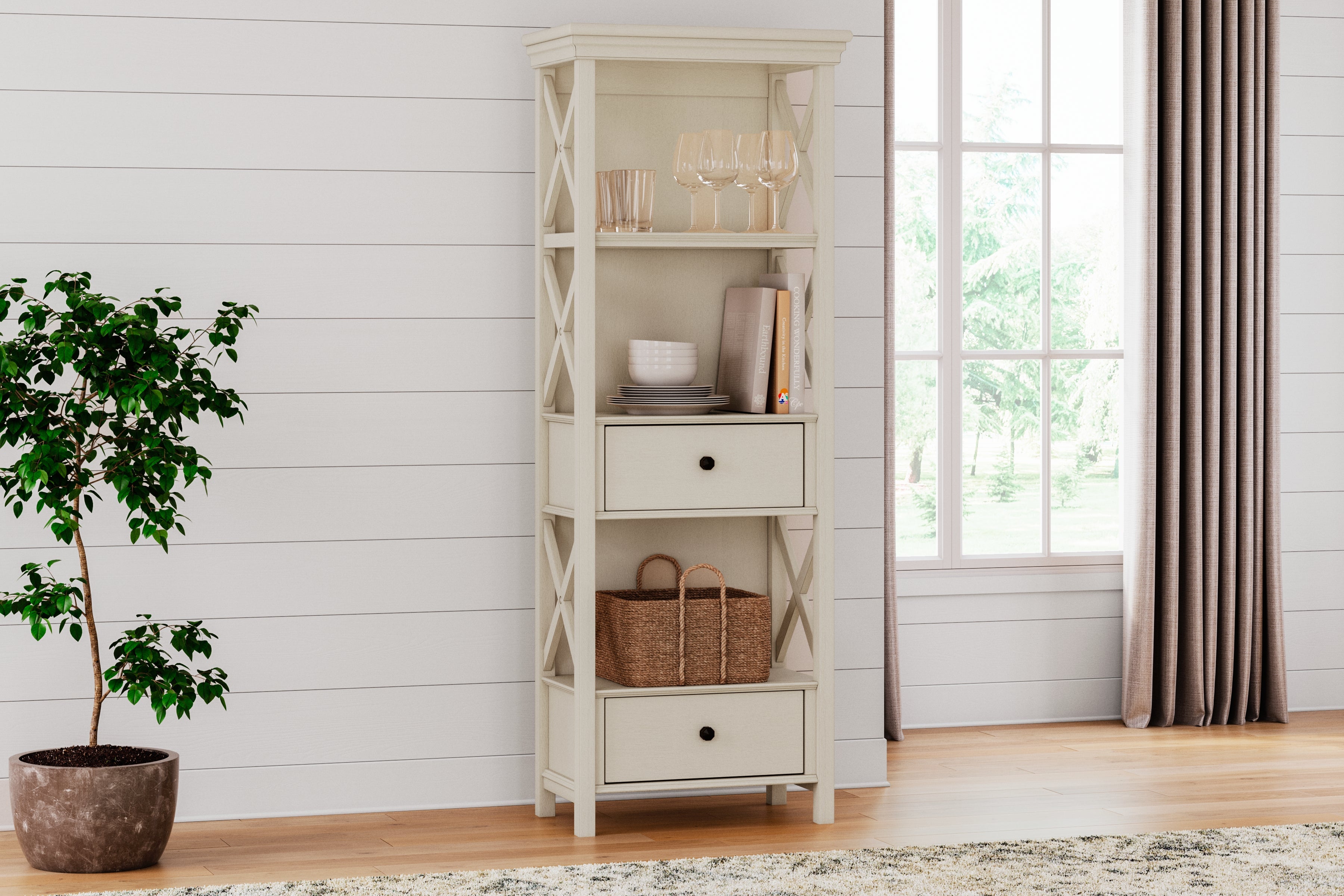 Leasing Furniture - Ashley Furniture - Bolanburg Dining Room - Display Cabinet / Antique White - D647-76