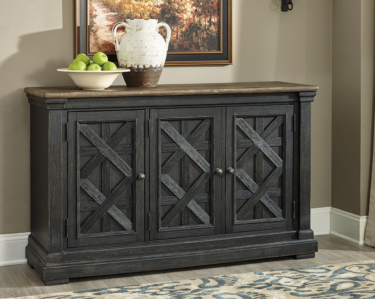 Leasing Furniture - Ashley Furniture - Tyler Creek Dining Room - Dining Room Server / Black/Gray / 58"W x 18"D x 36"H - D736-60