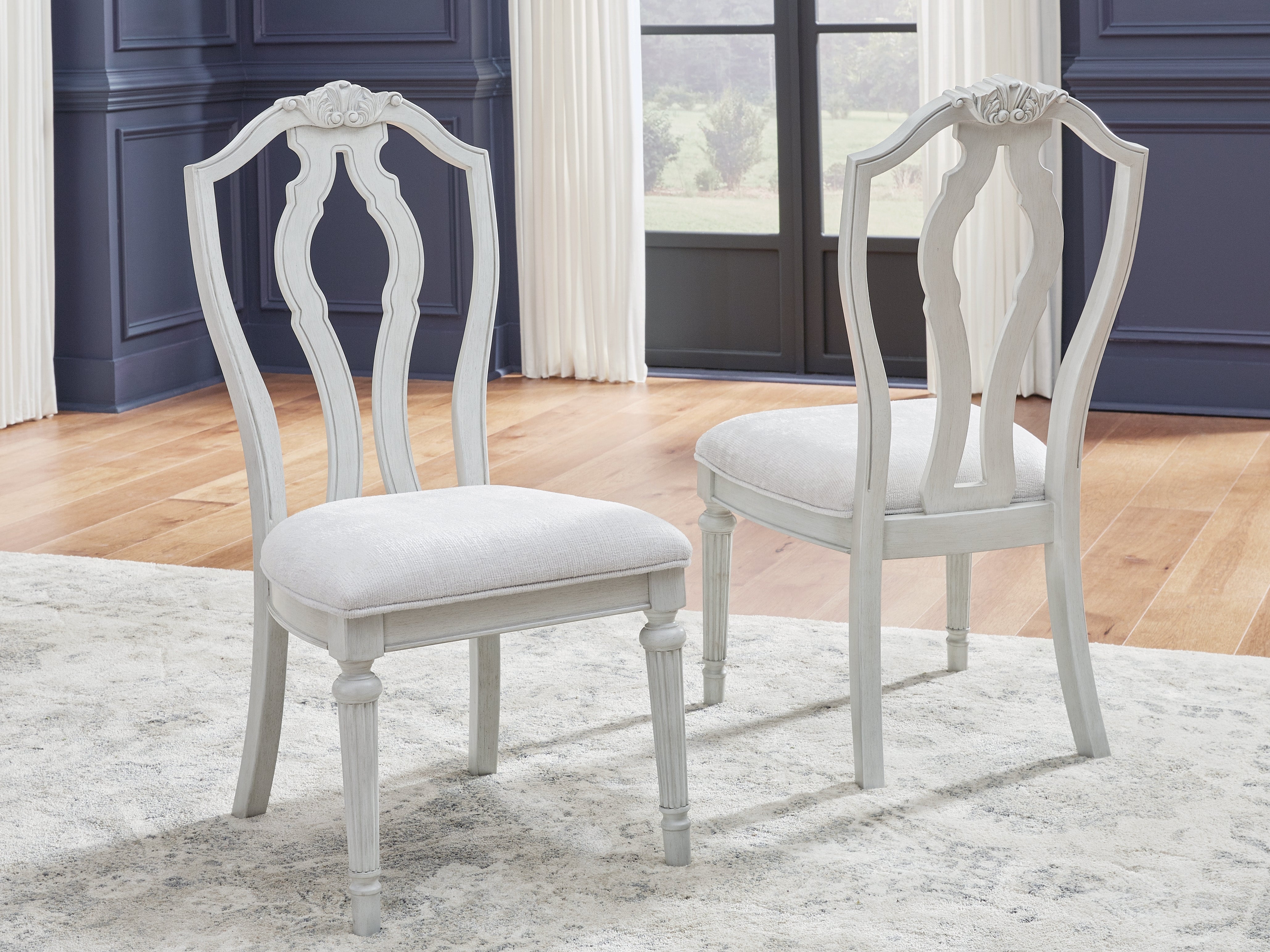 Leasing Furniture - Ashley Furniture - Montelaine Dining Room - Dining Chair (Set of 2) / Antique White - D795-01X2
