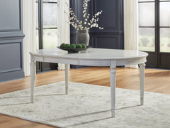 Leasing Furniture - Ashley Furniture - Montelaine Dining Room - Oval Dining Room EXT Table / Antique White - D795-35