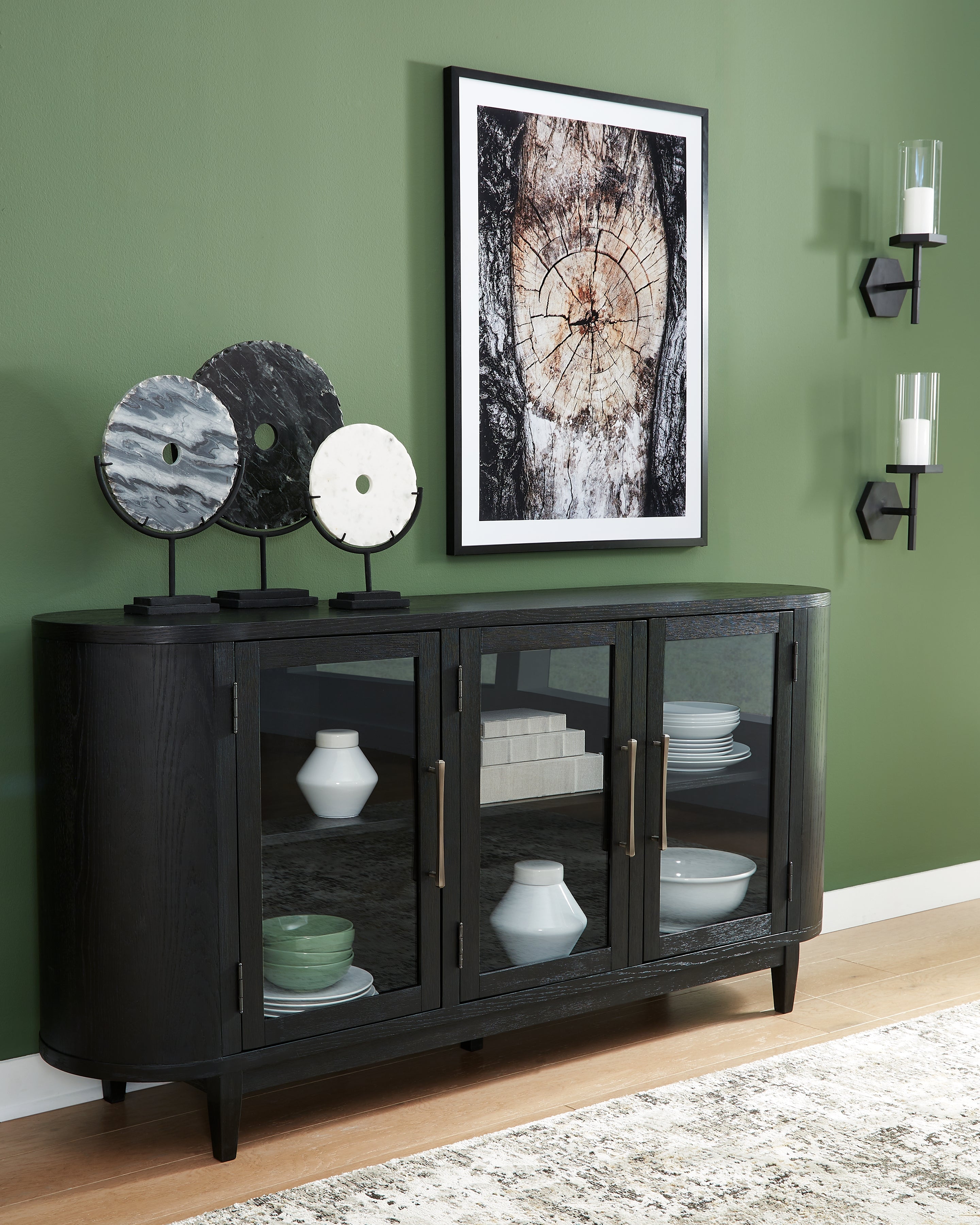 Leasing Furniture - Ashley Furniture - Rowanbeck Dining Room - Dining Room Server / Black - D821-60