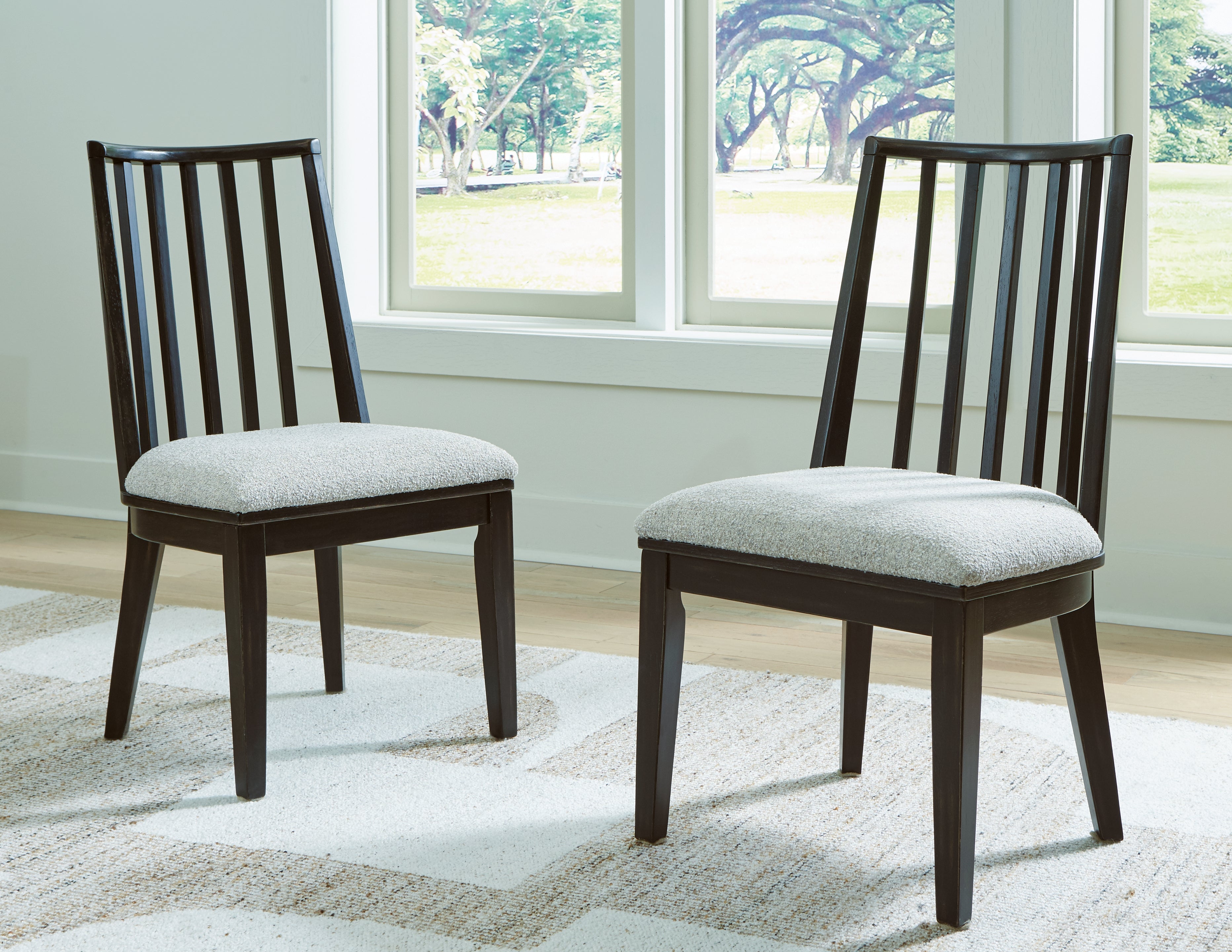 Leasing Furniture - Ashley Furniture - Galliden Dining Room - Dining Chair (Set of 2) / Black/Brown - D841-01X2