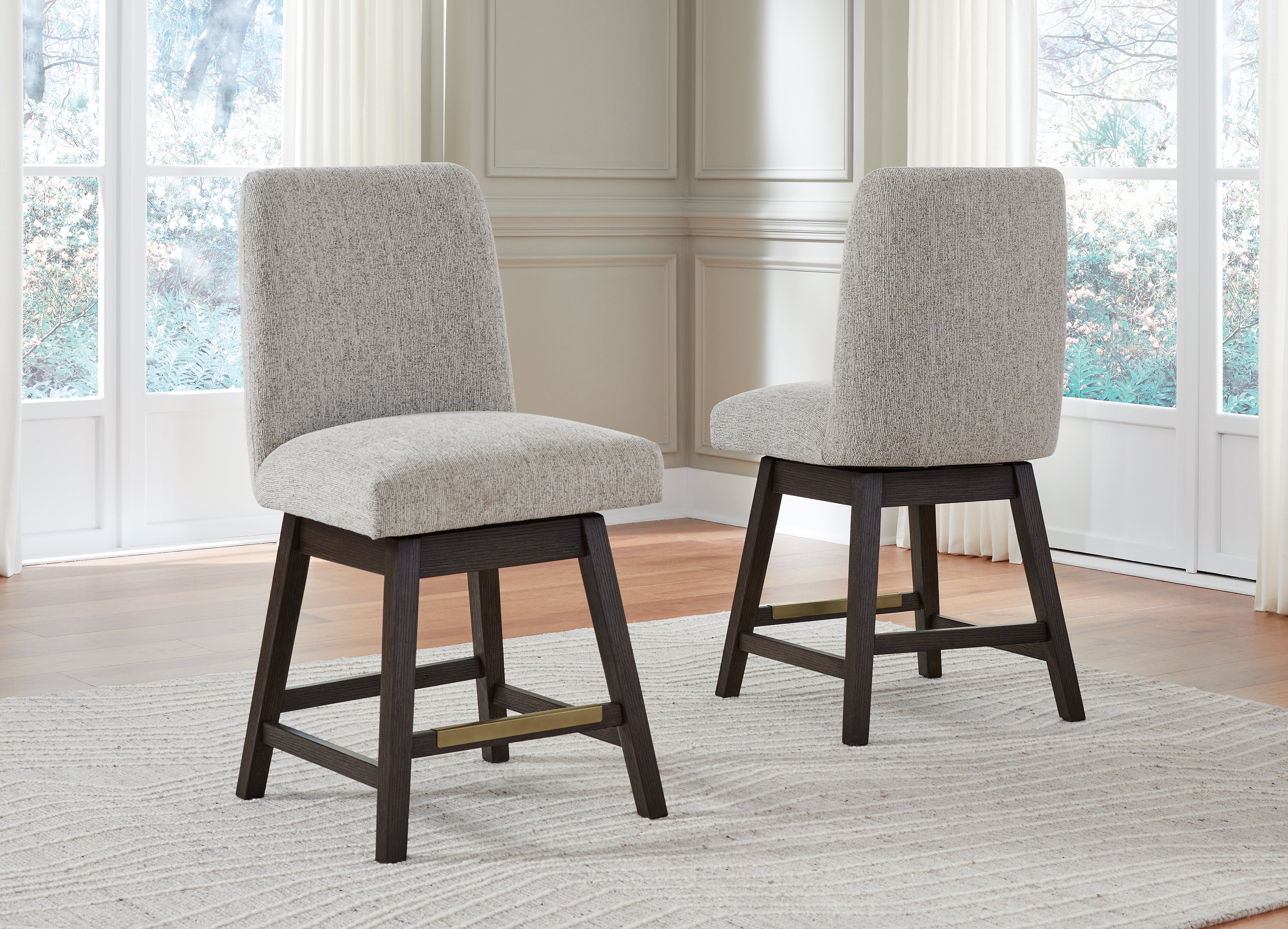 Leasing Furniture - Ashley Furniture - Burkhaus Dining Room - Counter Height Barstool (Set of 2) / Dark Brown - D984-124X2