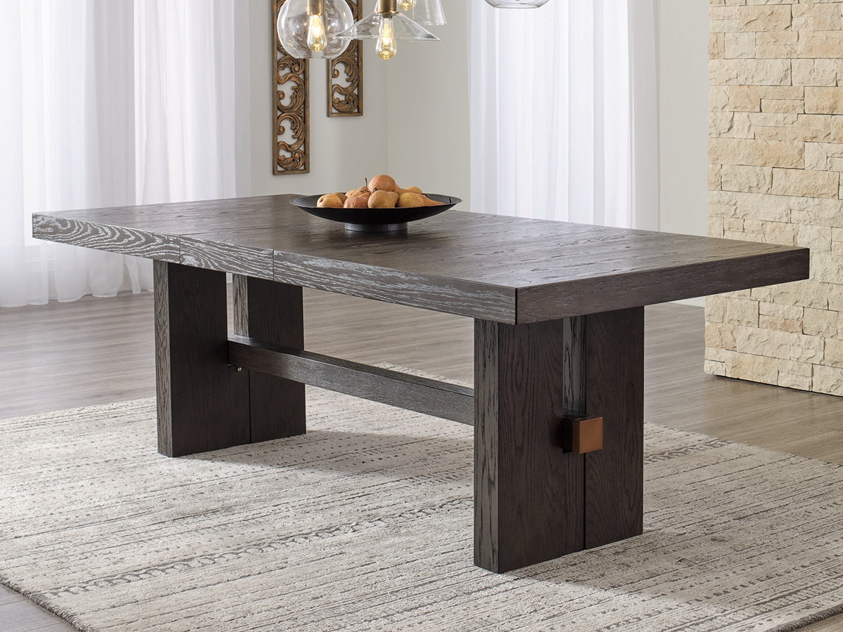 Leasing Furniture - Ashley Furniture - Burkhaus Dining Room - RECT Dining Room EXT Table / Dark Brown - D984-45