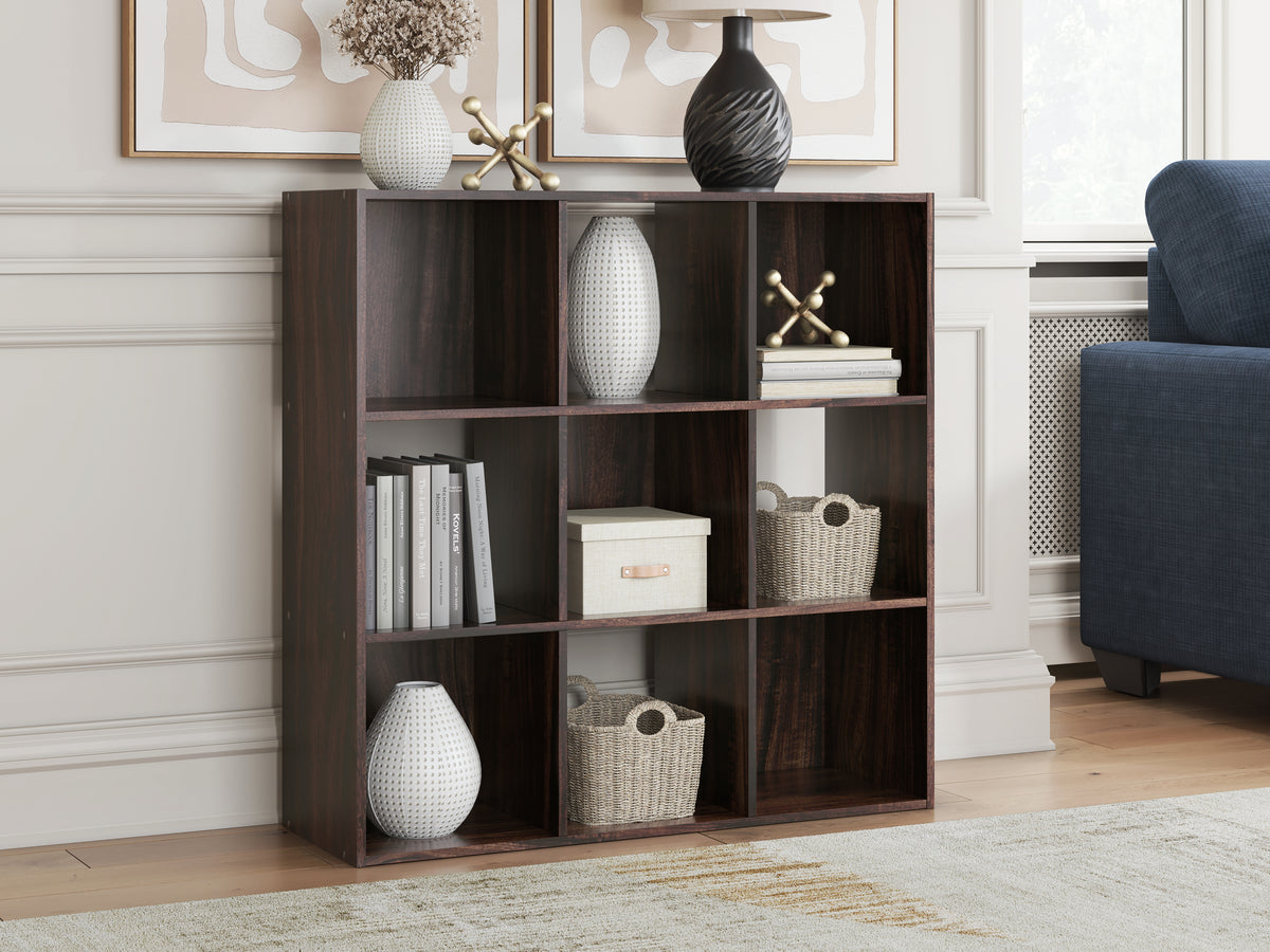Leasing Furniture - Ashley Furniture - Glosmount Nine Cube Organizer - Nine Cube Organizer / Cherry/Light Brown - EA1055-3X3