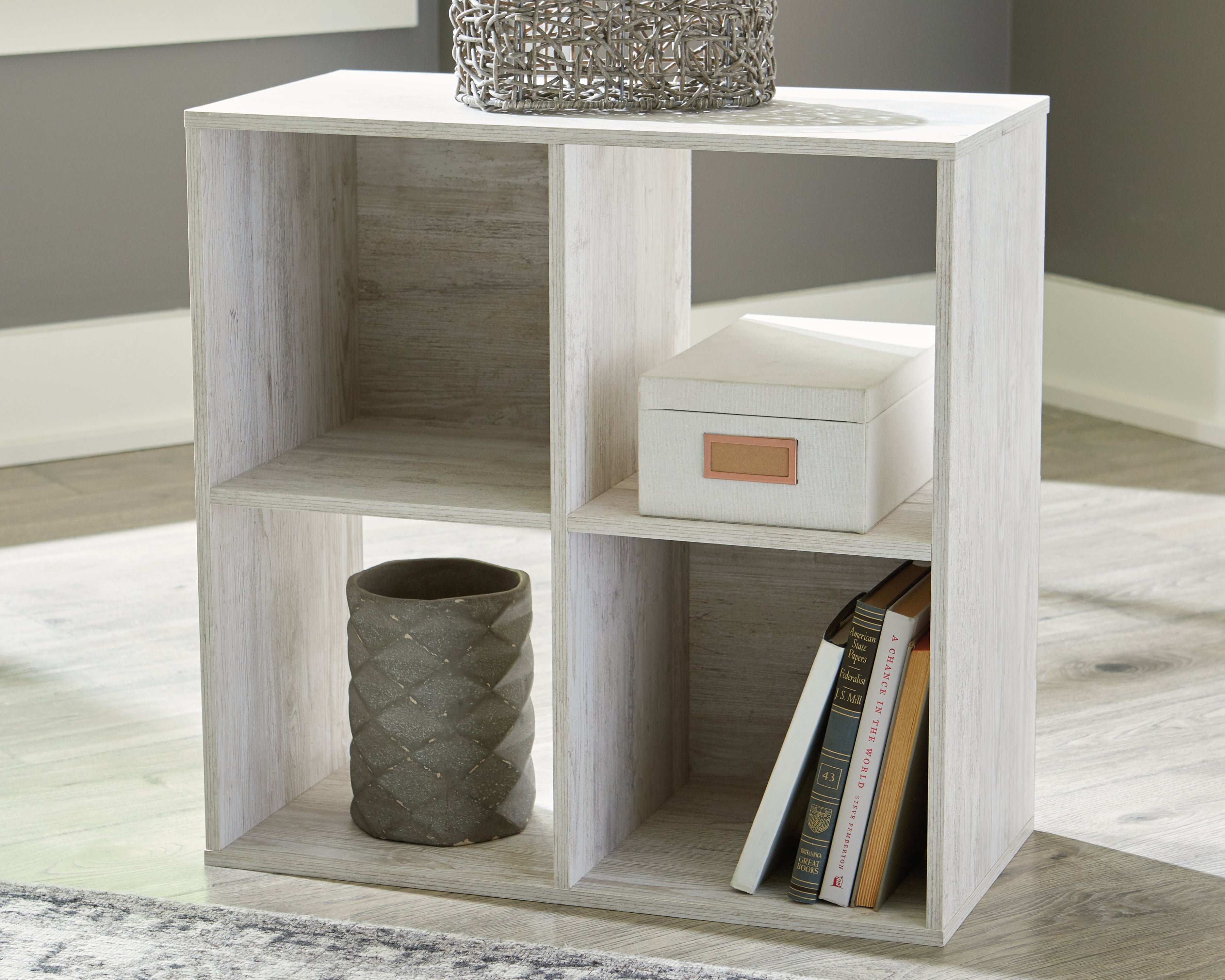 Leasing Furniture - Ashley Furniture - Paxberry Four Cube Organizer - Four Cube Organizer / Whitewash - EA1811-2X2