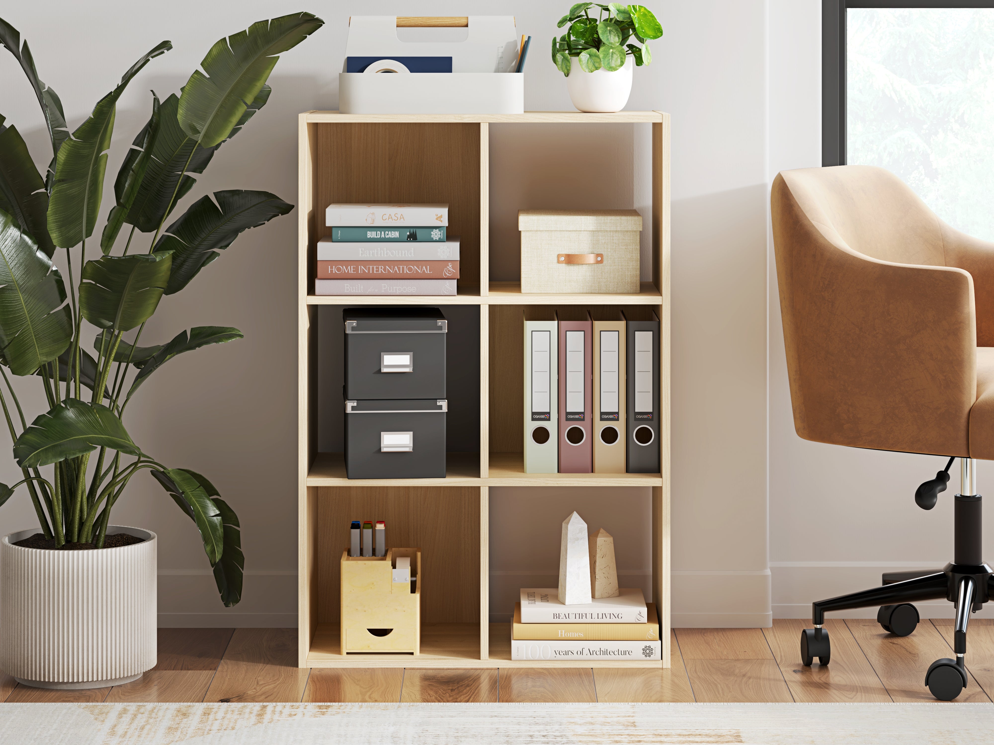 Leasing Furniture - Ashley Furniture - Piperton Six Cube Organizer - Six Cube Organizer / Charcoal - EA5514-3X2