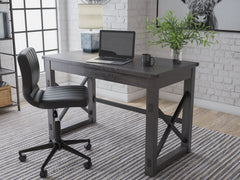 Leasing Furniture - Ashley Furniture - Freedan Office Desk - Home Office Desk / Grayish Brown - H286-26