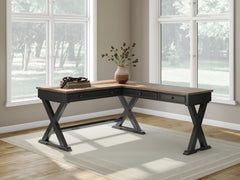 Leasing Furniture - Ashley Furniture - Wildenauer Office Desk - Home Office Desk / Brown/Black - H664H2