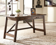 Leasing Furniture - Ashley Furniture - Baldridge Office Desk - Home Office Large Leg Desk / Rustic Brown - H675-44