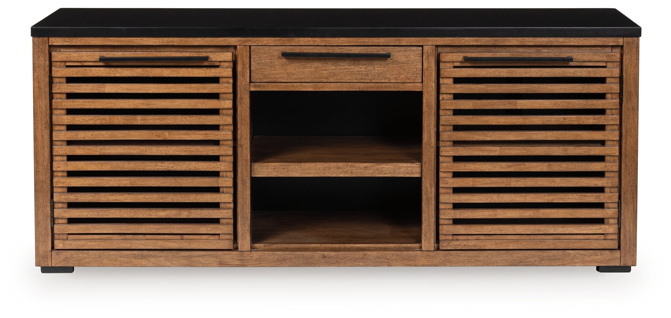 Leasing Furniture - Ashley Furniture - Kallari Bookcase - Credenza / Warm Brown/Black - H737-60