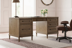 Leasing Furniture - Ashley Furniture - Roanhowe Office Desk - Home Office Desk / Brown - H769-21