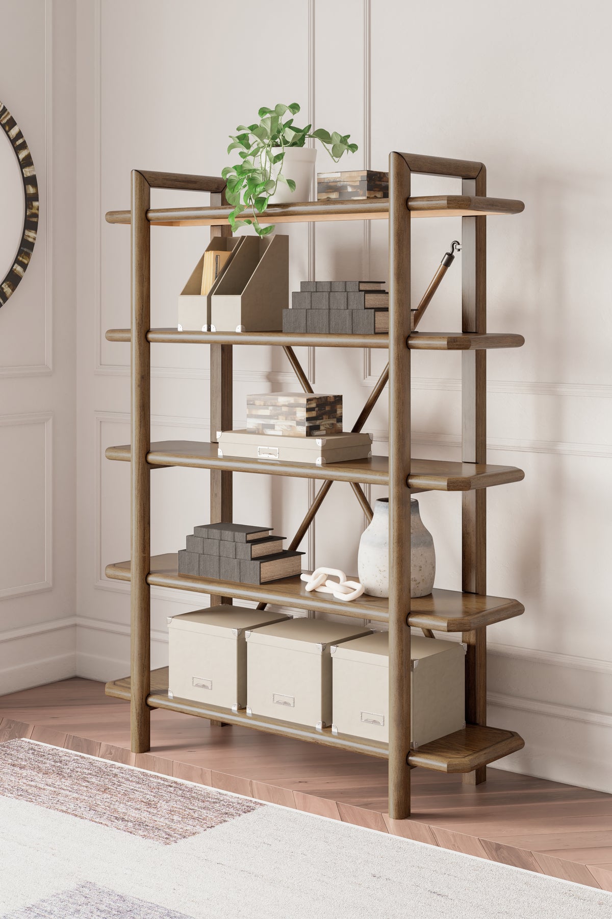 Leasing Furniture - Ashley Furniture - Roanhowe Bookcase - Bookcase / Brown - H769-70