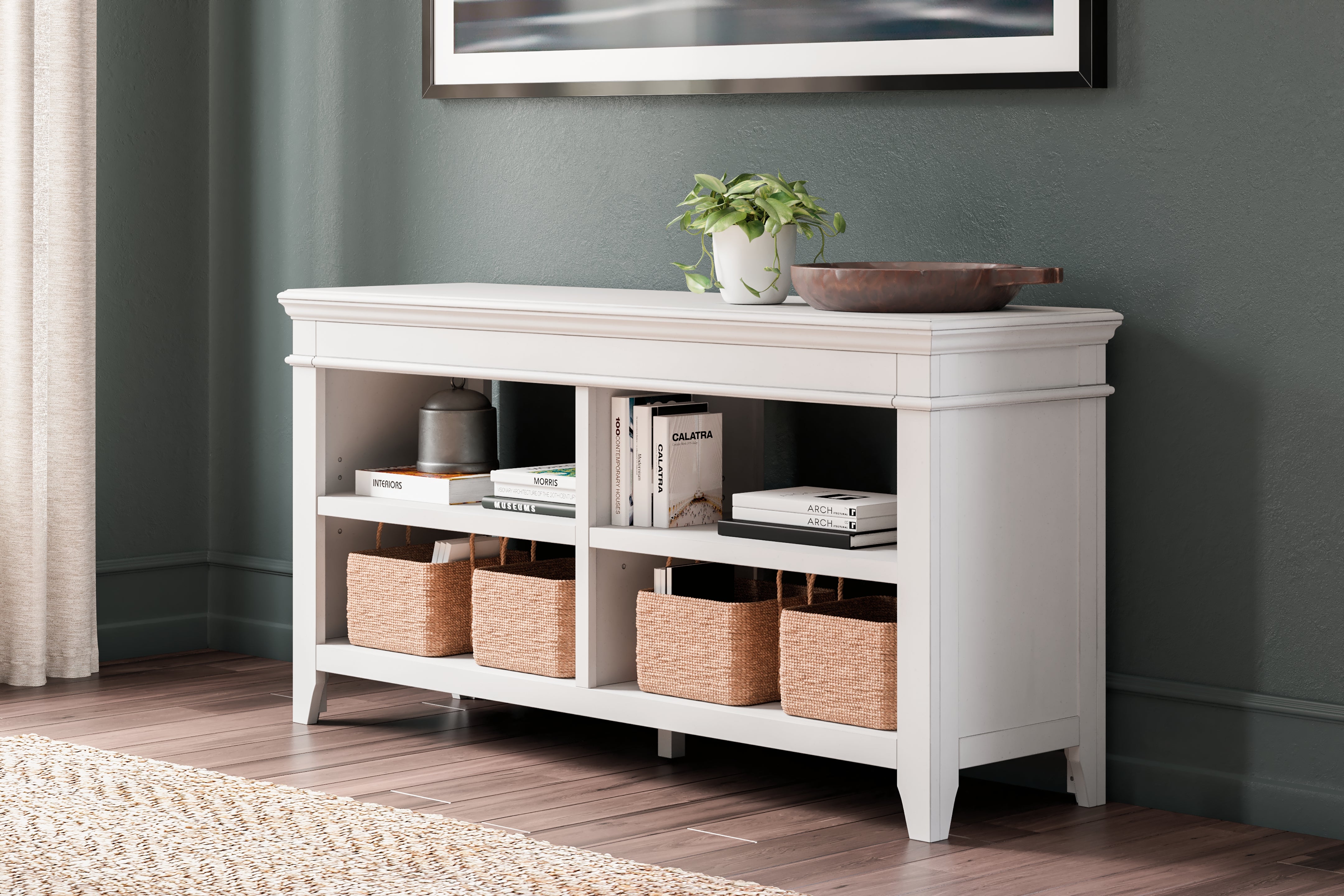 Leasing Furniture - Ashley Furniture - Kanwyn Credenza - Credenza / Whitewash - H777-46