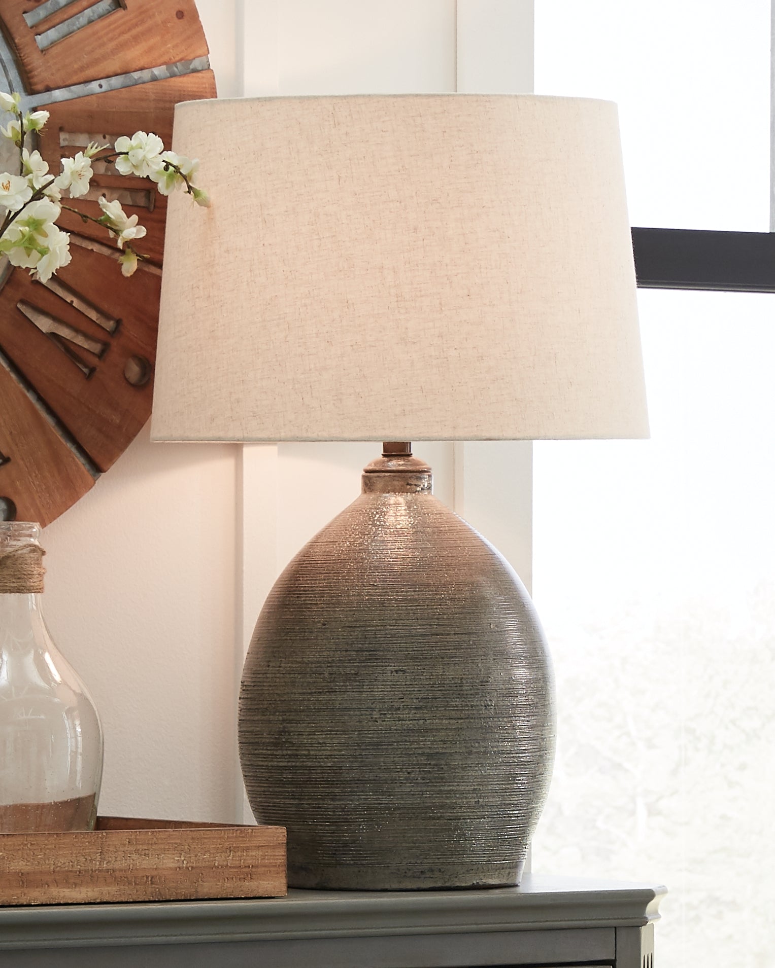 Leasing Furniture - Ashley Furniture - Joyelle Lighting - Table Lamp (Set of 2) / Gray - L100744X2