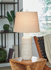 Leasing Furniture - Ashley Furniture - Willport Lighting - Ceramic Table Lamp (Set of 2) / Off White - L177994