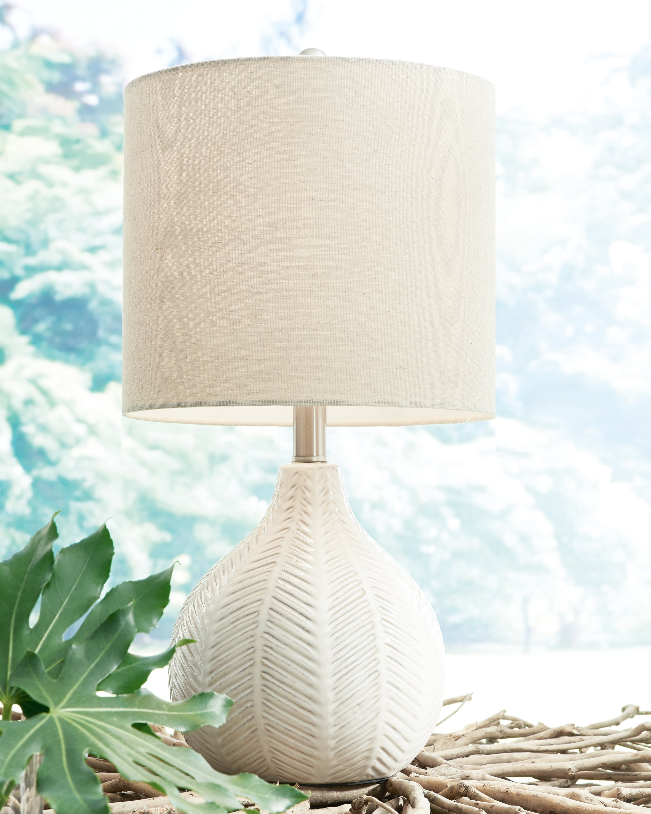 Leasing Furniture - Ashley Furniture - Rainermen Lighting - Table Lamp (Set of 2) / Off White - L180024X2