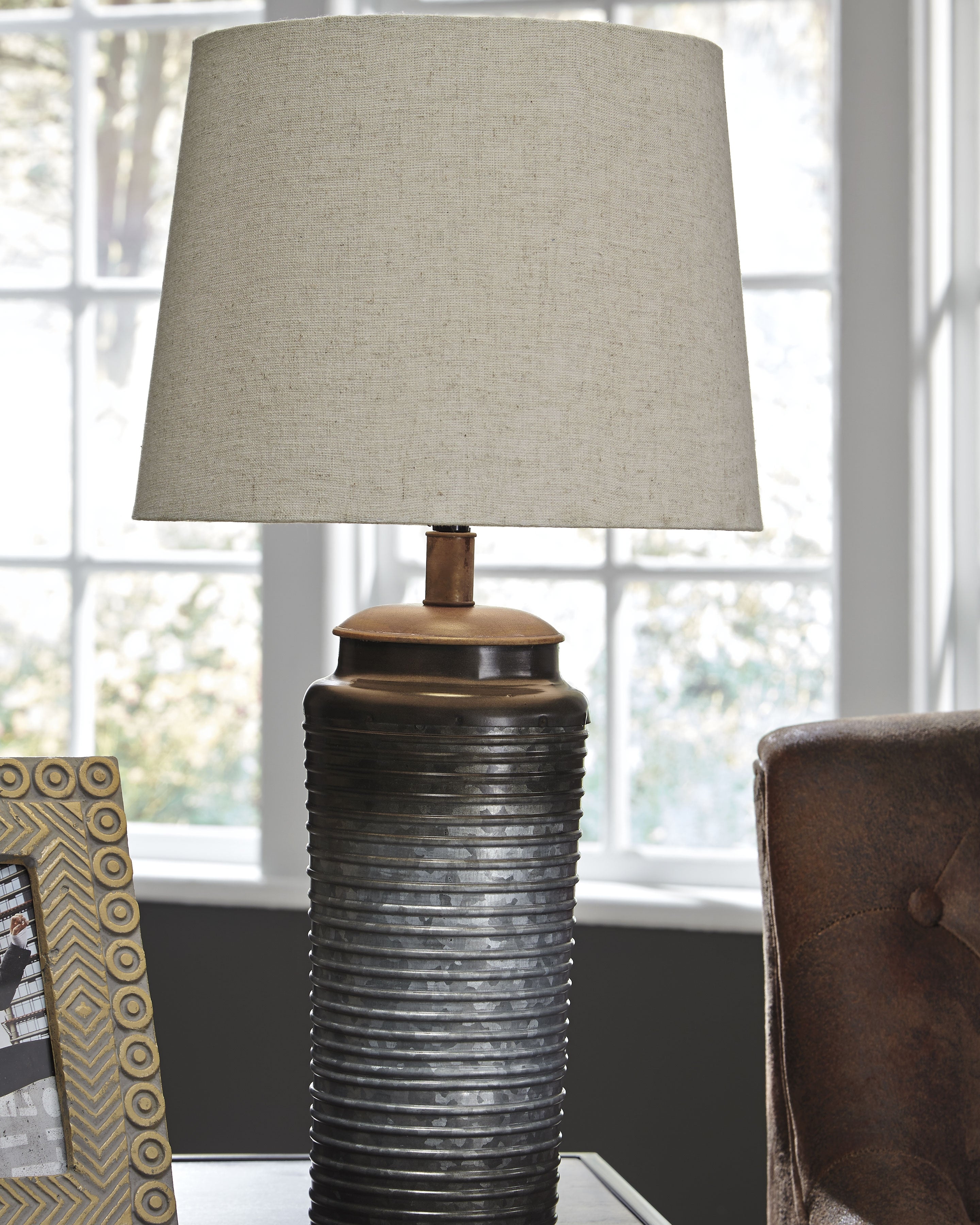 Leasing Furniture - Ashley Furniture - Norbert Lighting - Metal Table Lamp (Set of 2) / Gray - L204064