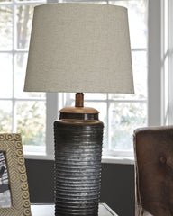 Leasing Furniture - Ashley Furniture - Norbert Lighting - Metal Table Lamp (Set of 2) / Gray - L204064