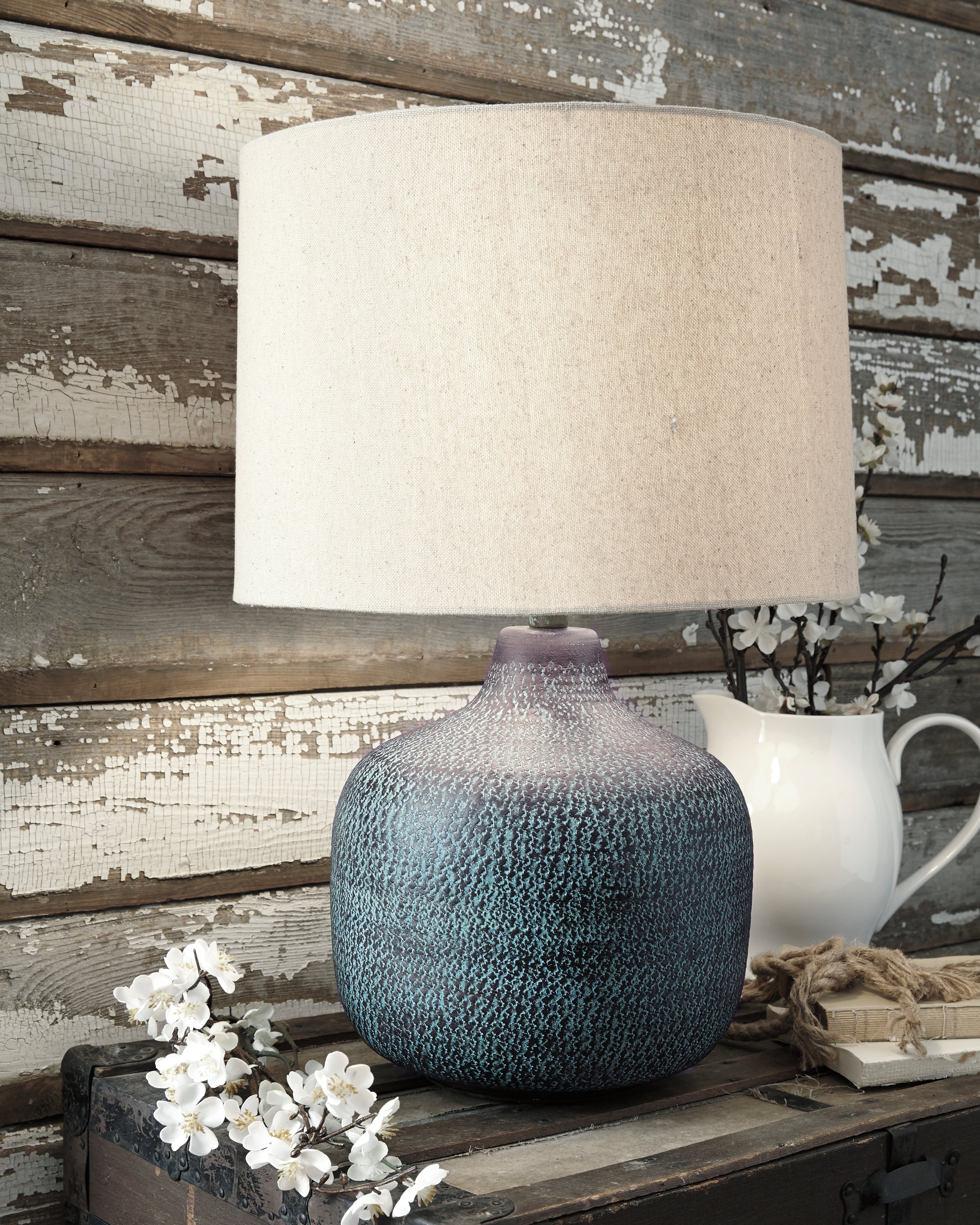 Leasing Furniture - Ashley Furniture - Malthace Lighting - Table Lamp (Set of 2) / Patina - L207304X2