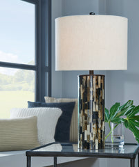 Leasing Furniture - Ashley Furniture - Ellford Lighting - Table Lamp (Set of 2) / Black/Brown/Cream - L235684X2