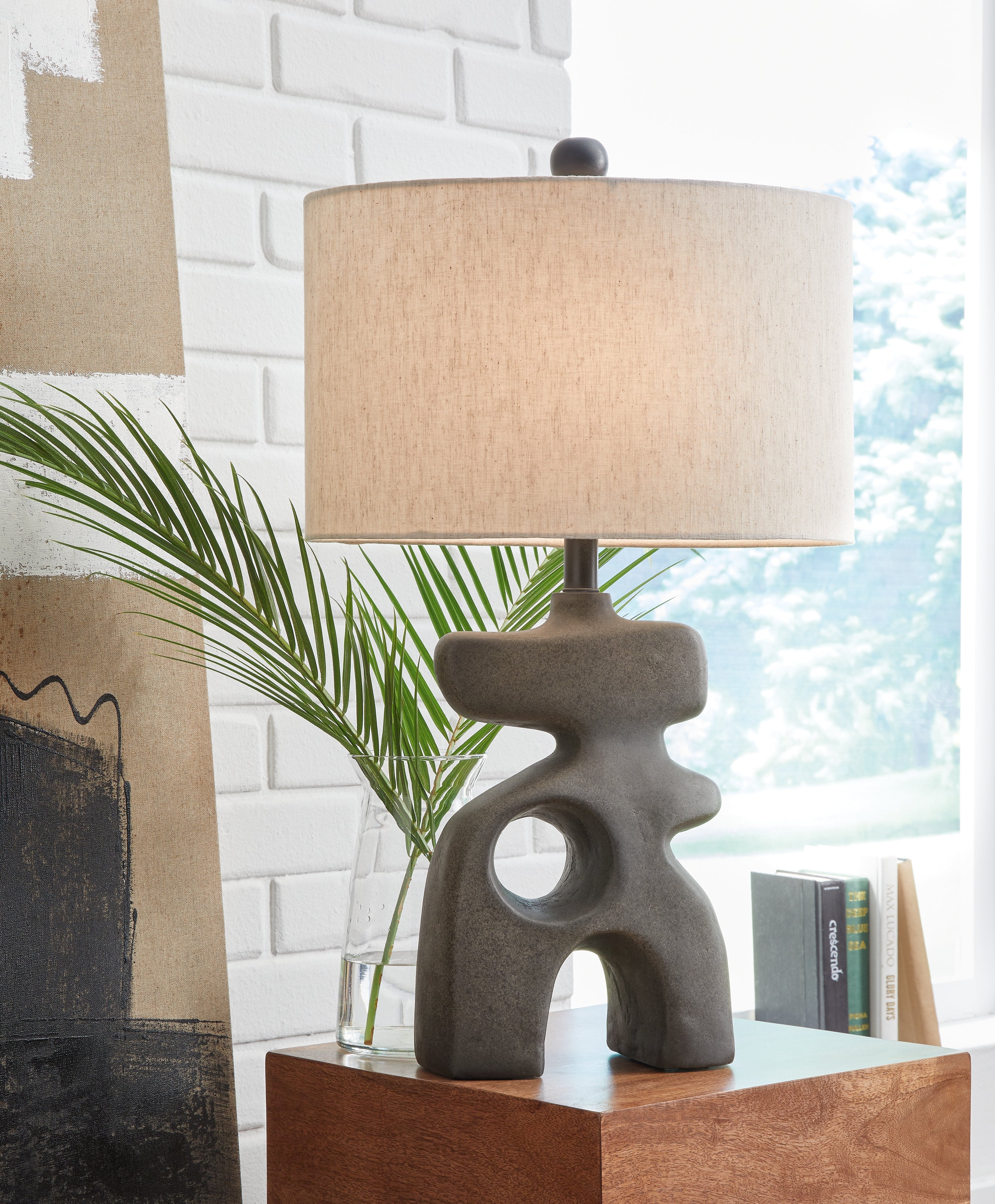Leasing Furniture - Ashley Furniture - Danacy Lighting - Table Lamp (Set of 2) / Distressed Black - L235754X2