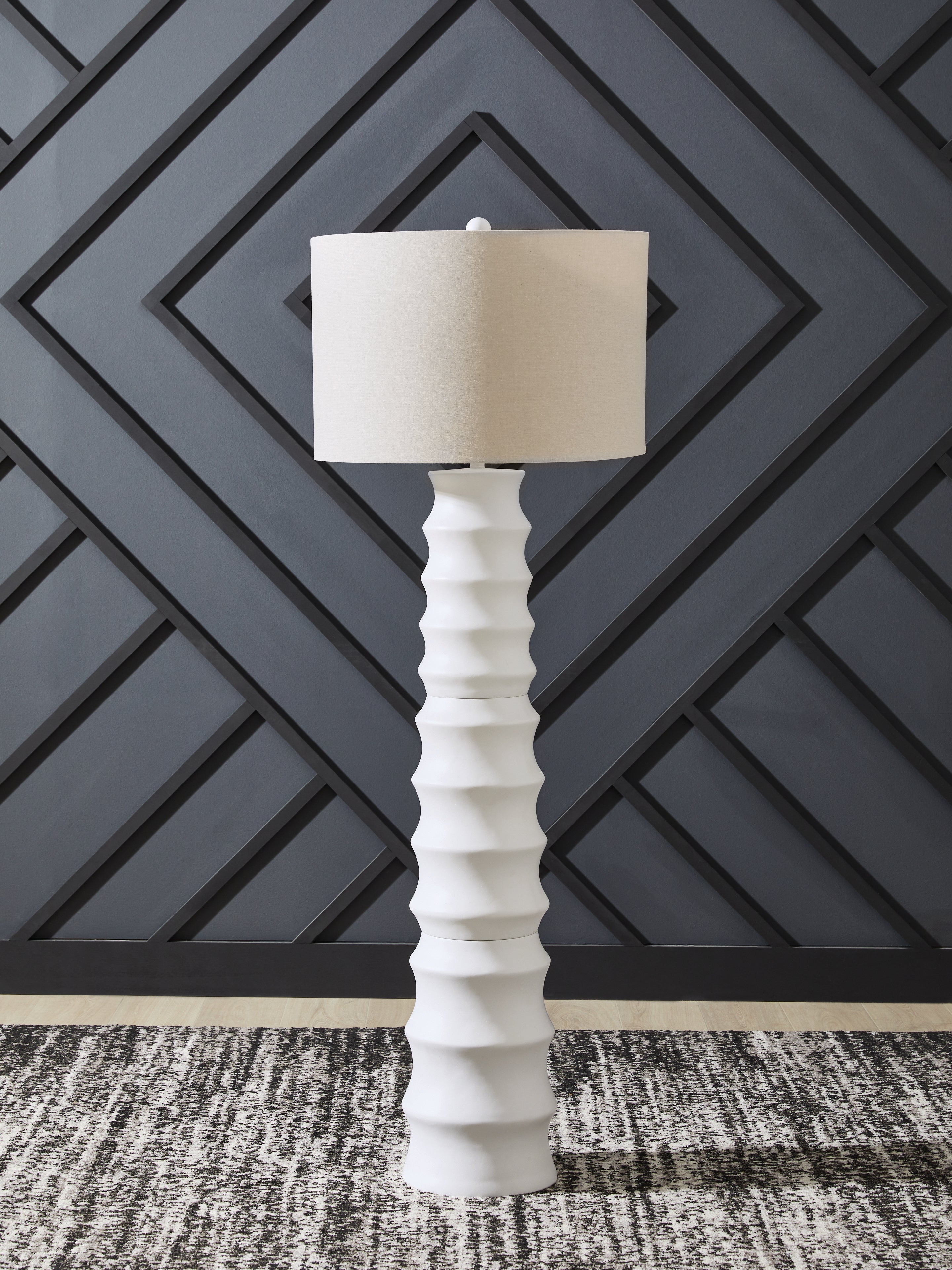 Leasing Furniture - Ashley Furniture - Veraleigh Lighting - Poly Floor Lamp (1/CN) / White - L235851