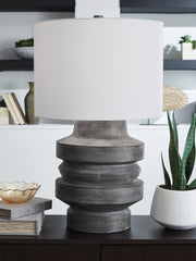 Leasing Furniture - Ashley Furniture - Wahida Lighting - Poly Table Lamp (1/CN) / Distressed Black - L235914