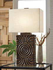 Leasing Furniture - Ashley Furniture - Heathbury Lighting - Paper Table Lamp (1/CN) / Antique Brown - L235964