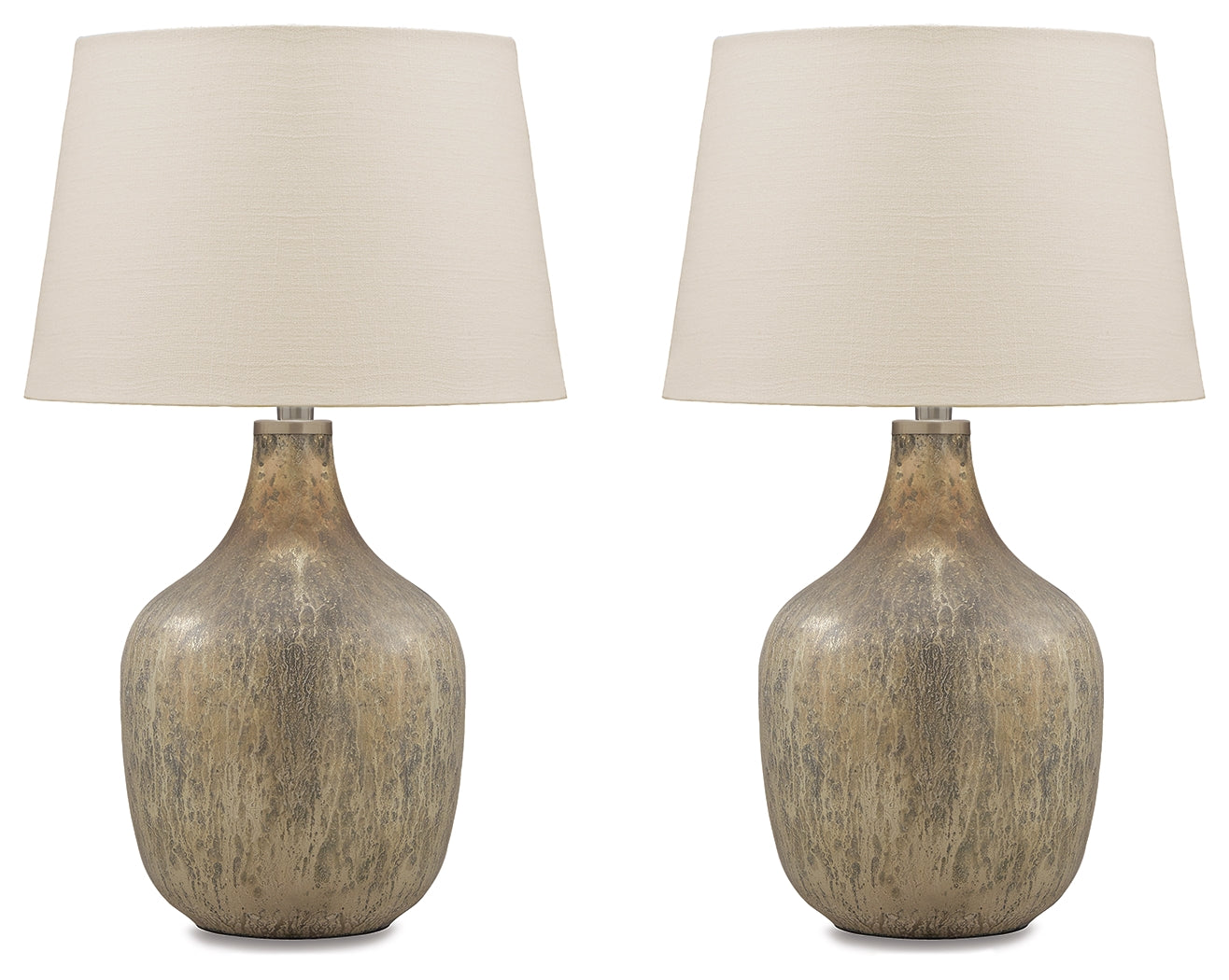 Leasing Furniture - Ashley Furniture - Mari Lighting - Table Lamp (Set of 2) / Gray/Gold Finish - L430664X2