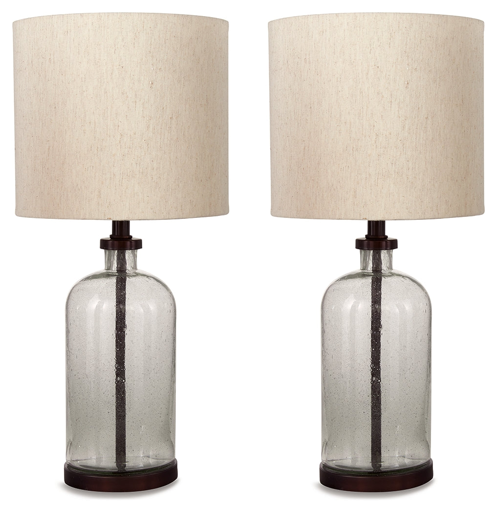 Leasing Furniture - Ashley Furniture - Bandile Lighting - Table Lamp (Set of 2) / Clear/Bronze Finish - L430674X2