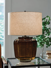Leasing Furniture - Ashley Furniture - Bainmore Lighting - Glass Table Lamp (1/CN) / Amber - L430914