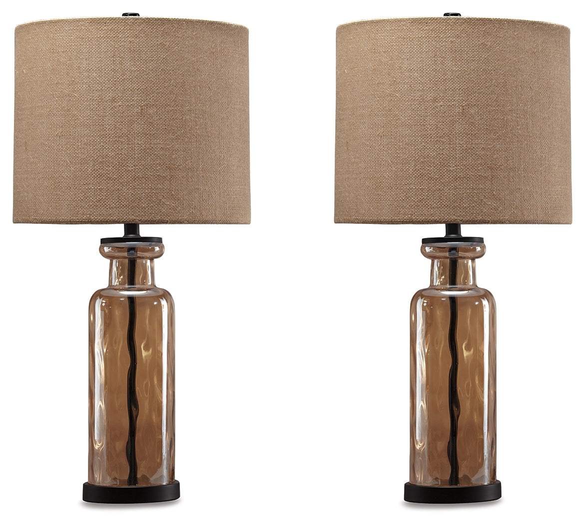 Leasing Furniture - Ashley Furniture - Laurentia Lighting - Table Lamp (Set of 2) / Champagne - L431414X2