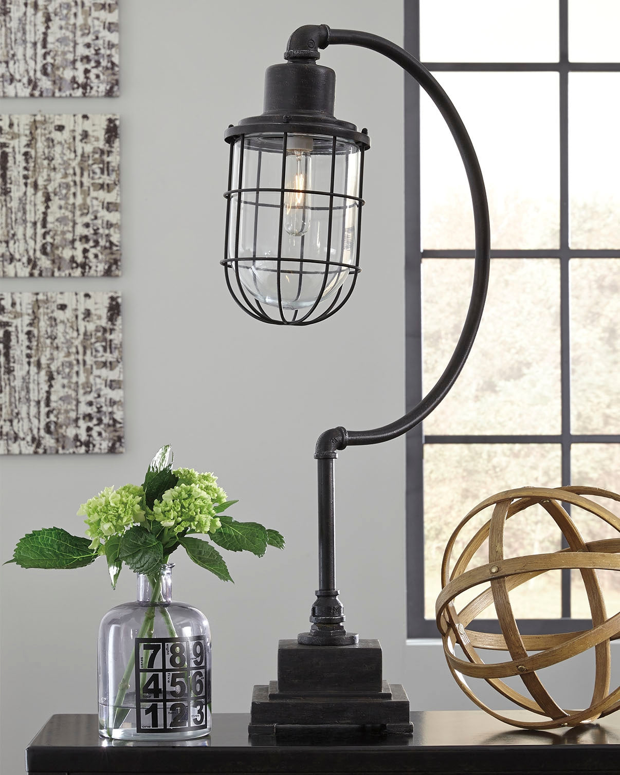 Leasing Furniture - Ashley Furniture - Jae Lighting - Metal Desk Lamp (1/CN) / Antique Black - L734232