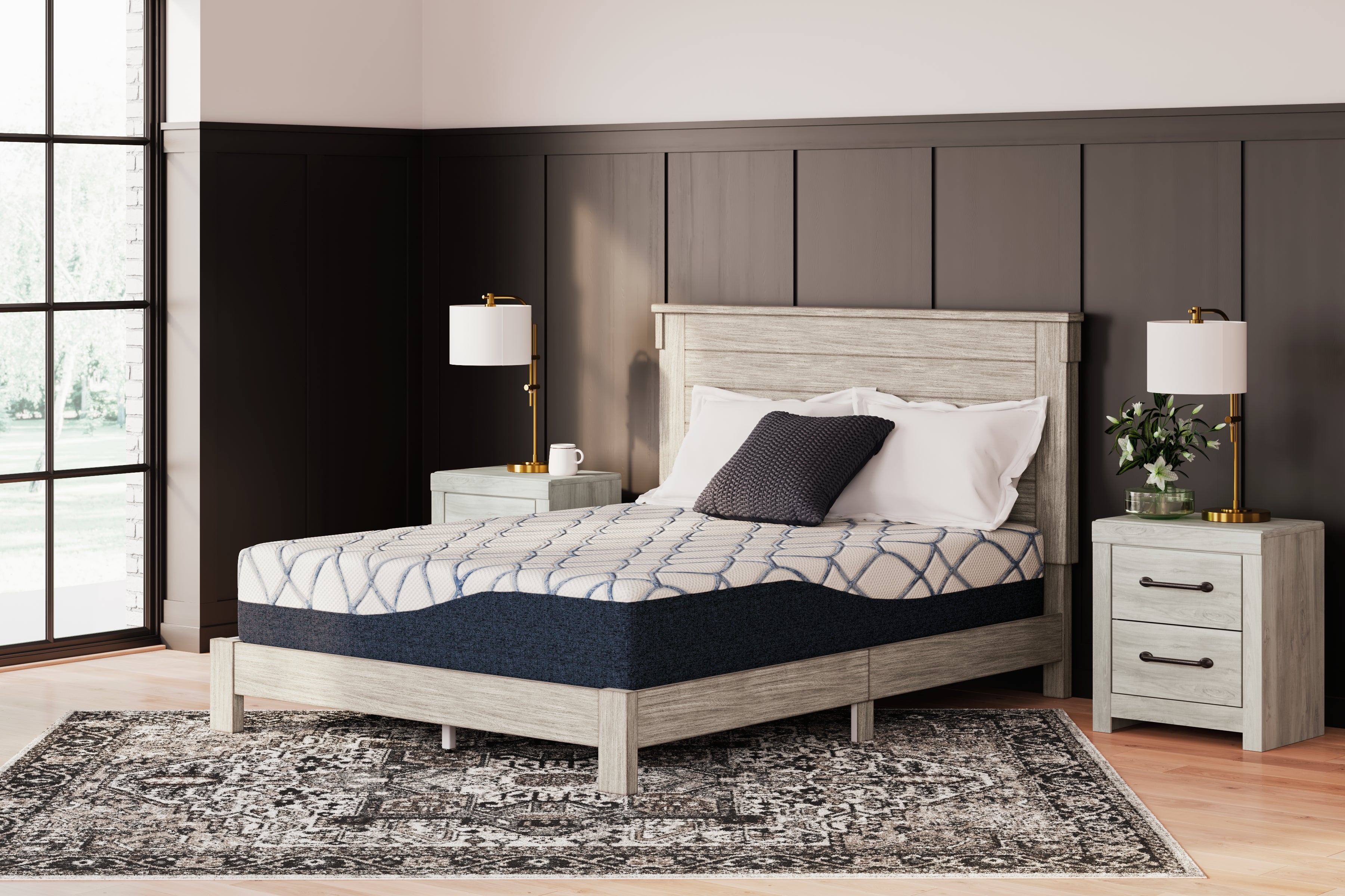 Leasing Furniture - Ashley Furniture - 12 Inch Chime Elite 2.0 Mattresses - King / White/Blue - M42641