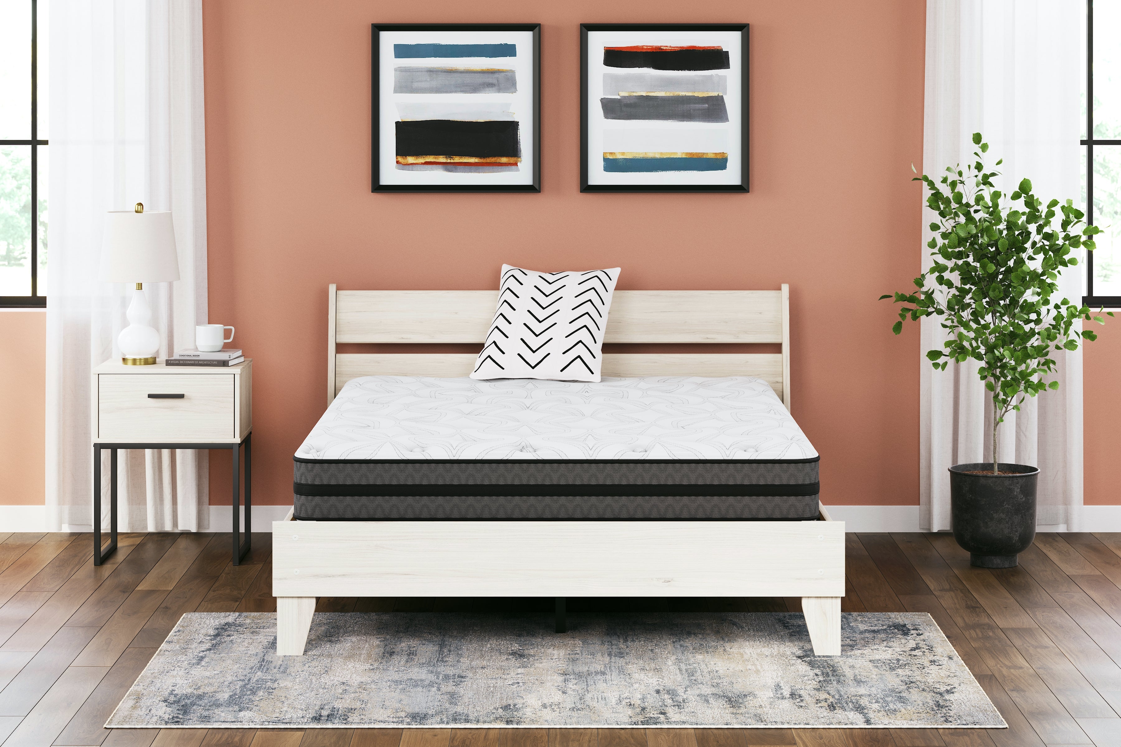 Leasing Furniture - Ashley Furniture - 10 Inch Pocketed Hybrid Mattresses - Queen / White - M58931