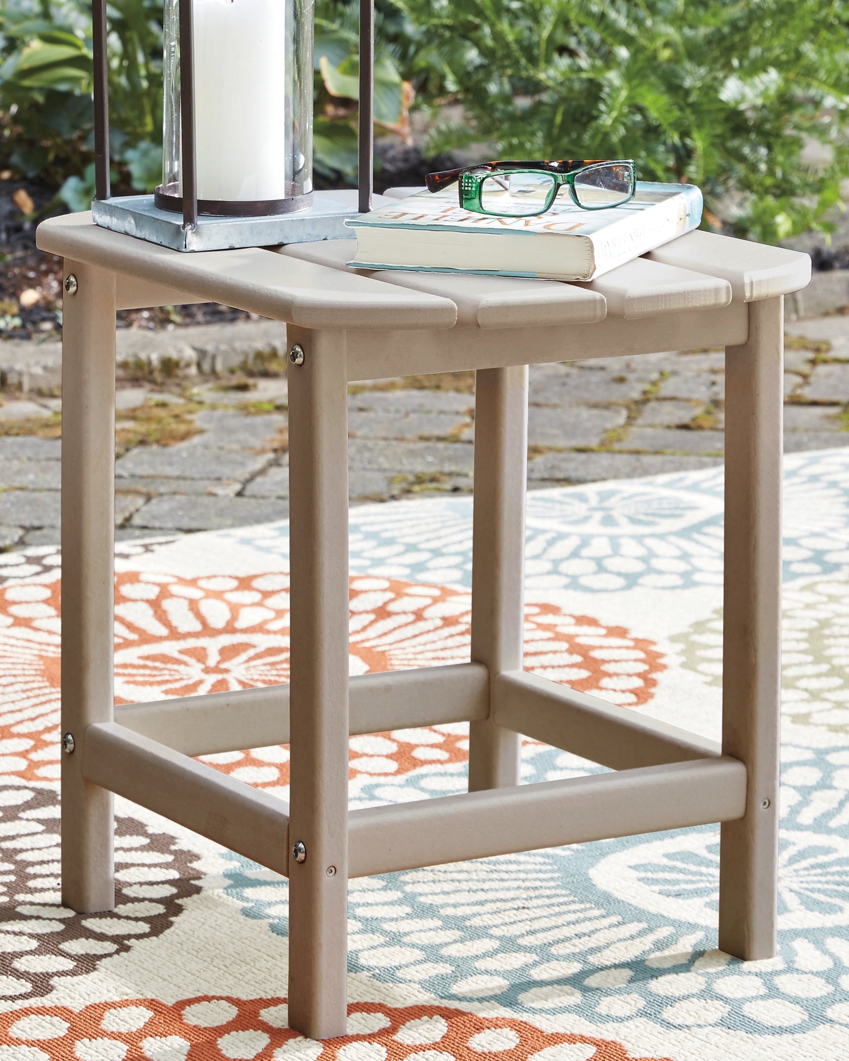 Leasing Furniture - Ashley Furniture - Sundown Treasure Outdoor - Rectangular End Table / Driftwood - P014-703