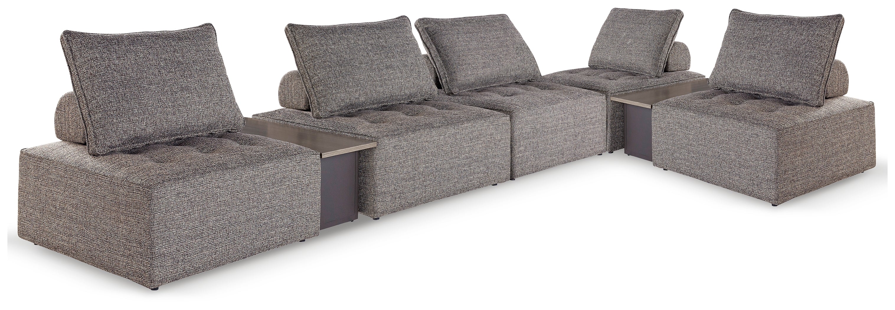 Leasing Furniture - Ashley Furniture - Bree Zee Outdoor - 7-Piece Outdoor Modular Seating / Brown - P160P13