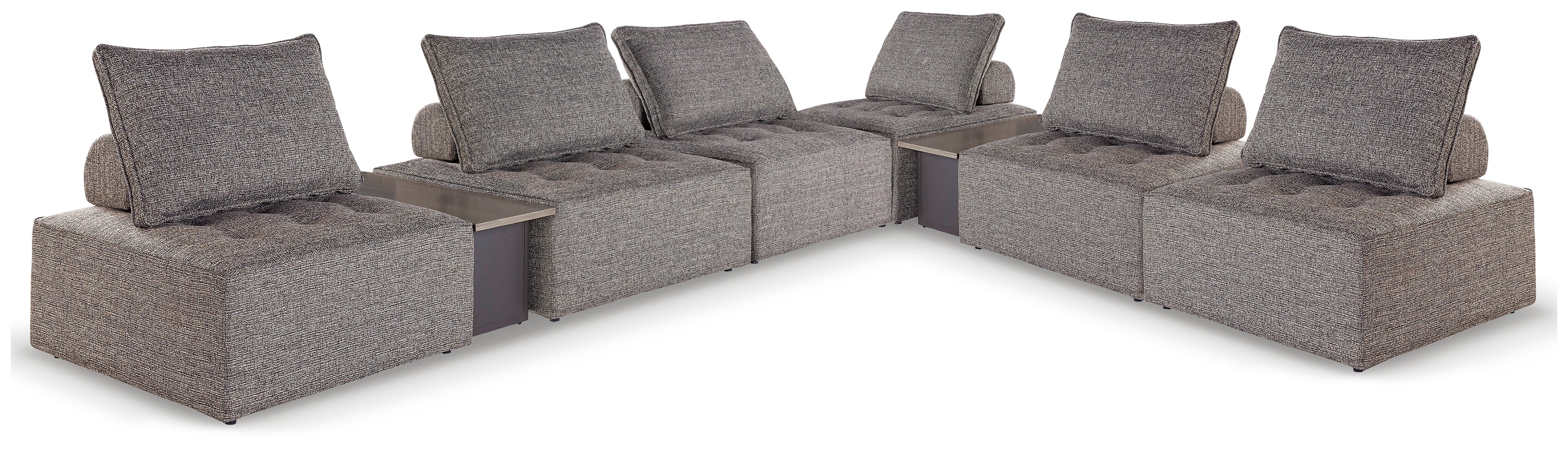 Leasing Furniture - Ashley Furniture - Bree Zee Outdoor - 8-Piece Outdoor Modular Seating / Brown - P160P14