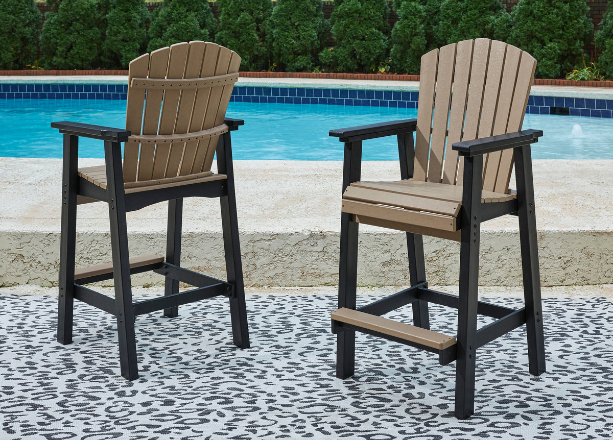 Leasing Furniture - Ashley Furniture - Fairen Trail Outdoor - Barstool (Set of 2) / Black/Driftwood - P211-124